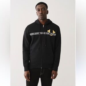 True Religion Mens Size Medium Track Jacket Full Zip Hoodie